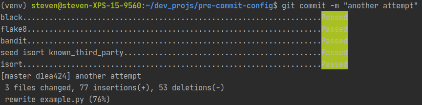 successful git commit