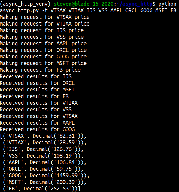 python asyncio http first request